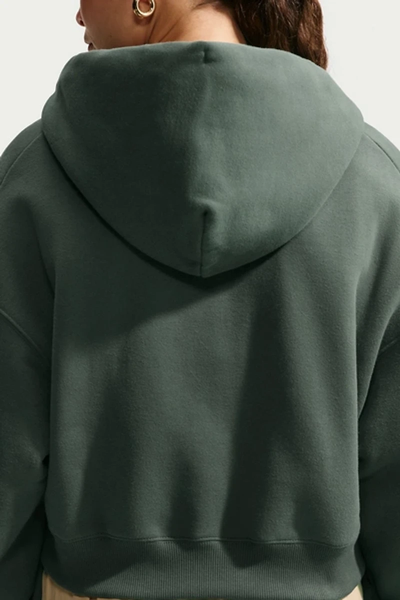 Nike Studio Fleece Oversized Cropped Full-Zip Hoodie Sweatshirt