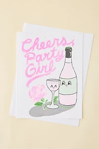 Yellow Owl Workshop Cheers Party Girl Jumbo Birthday Card