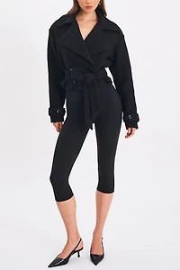 Miss Circle Dara Wool Blend Cropped Trench Coat