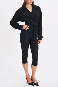 Miss Circle Dara Wool Blend Cropped Trench Coat