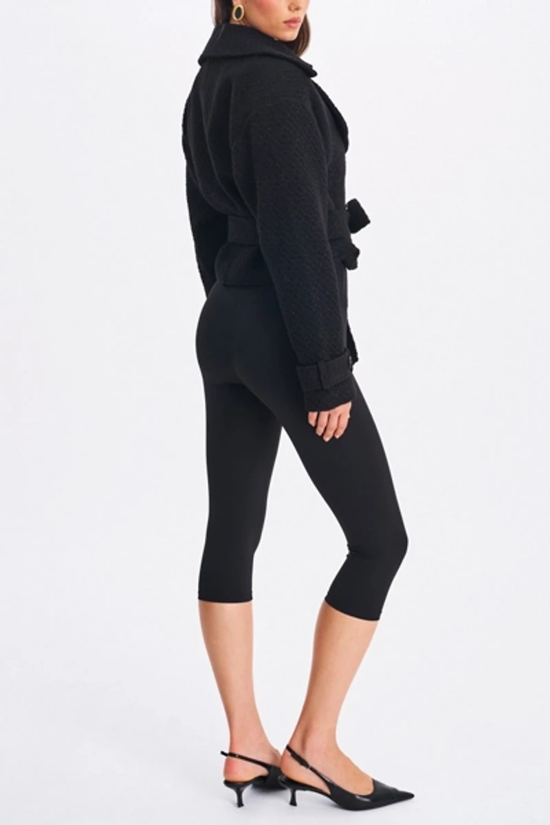 Miss Circle Dara Wool Blend Cropped Trench Coat