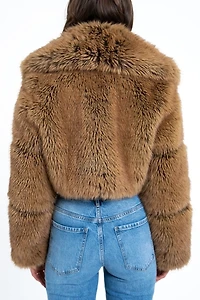 Miss Circle Yadavi Vegan Fur Cropped Jacket
