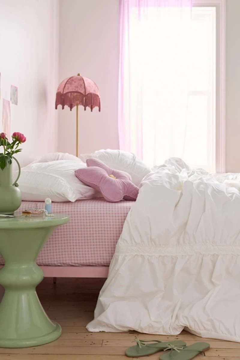 Willow Eyelet Cinched Cotton Percale Duvet Cover