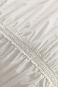 Willow Eyelet Cinched Cotton Percale Duvet Cover