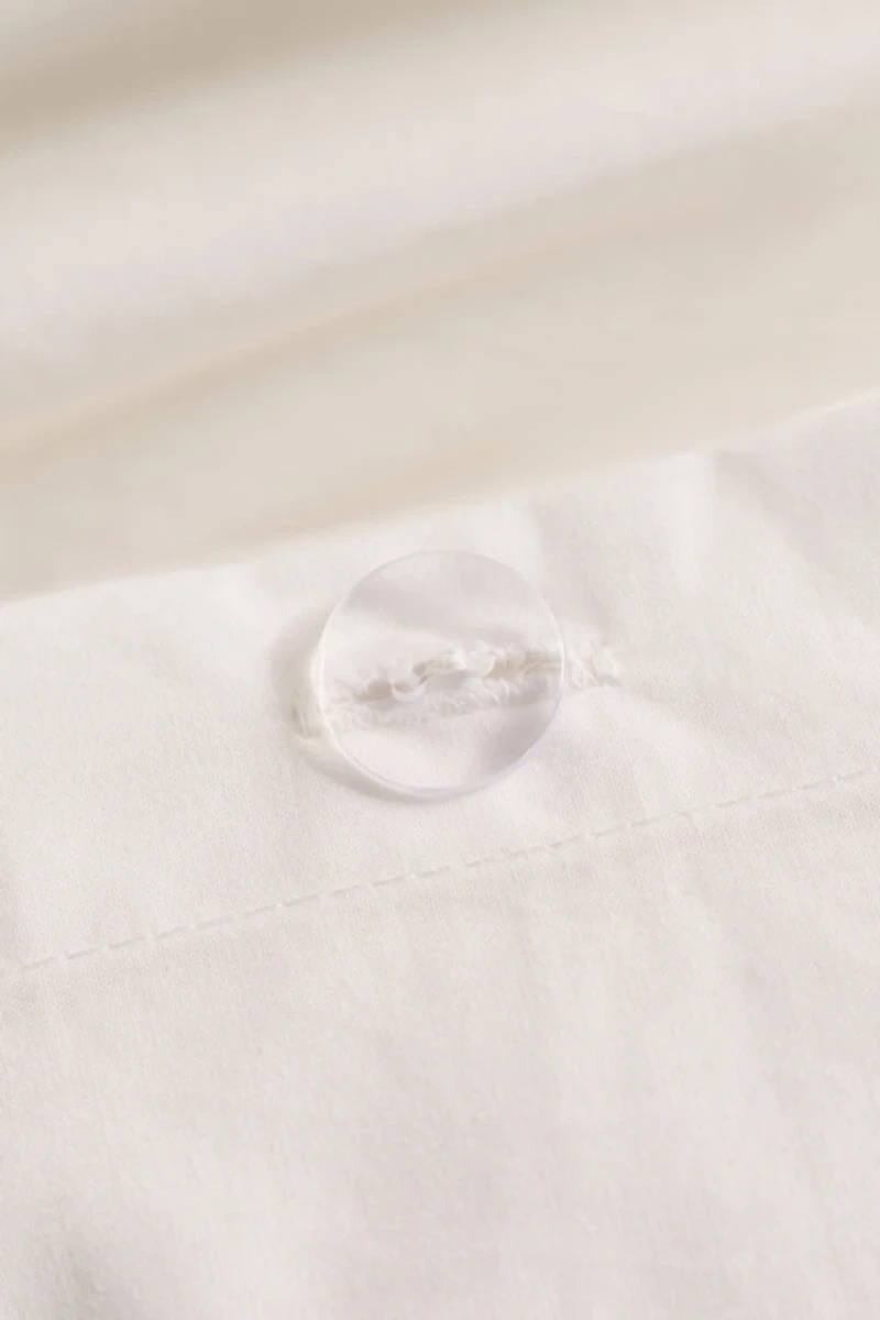 Willow Eyelet Cinched Cotton Percale Duvet Cover