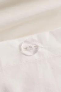 Willow Eyelet Cinched Cotton Percale Duvet Cover