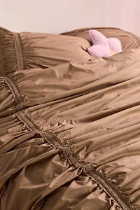 Willow Eyelet Ruched Cotton Percale Duvet Cover