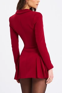 Miss Circle Delia Pleated Blazer Mini Dress