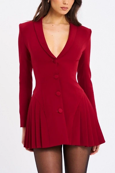 Miss Circle Delia Pleated Blazer Mini Dress