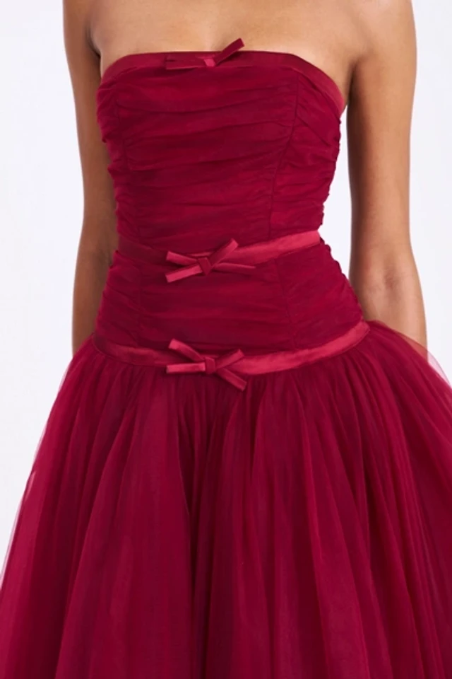 celandine strapless smocked drop-waist midi dress Celandine Strapless Smocked Drop-Waist Maxi Dress In Kelly - 69% Off