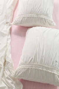 Willow Eyelet Cinched Cotton Percale Sham Set