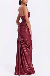 Miss Circle Sable Sweetheart Glitter Mermaid Maxi Dress