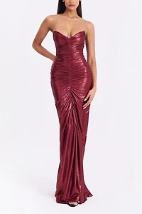 Miss Circle Sable Sweetheart Glitter Mermaid Maxi Dress