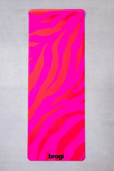 Brogi Yoga Hot Pink Zebra Rubber Yoga Mat
