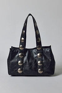 BDG Mara Studded Faux Leather Tote Bag