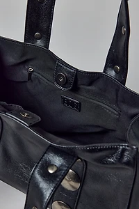 BDG Mara Studded Faux Leather Tote Bag