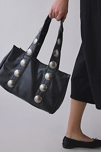 BDG Mara Studded Faux Leather Tote Bag