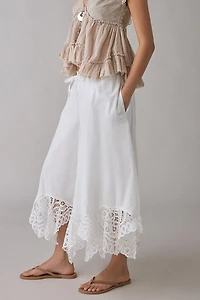 Kimchi Blue Pinky Promise Lace Trim Wide Leg Pant