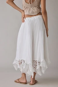 Kimchi Blue Pinky Promise Lace Trim Wide Leg Pant