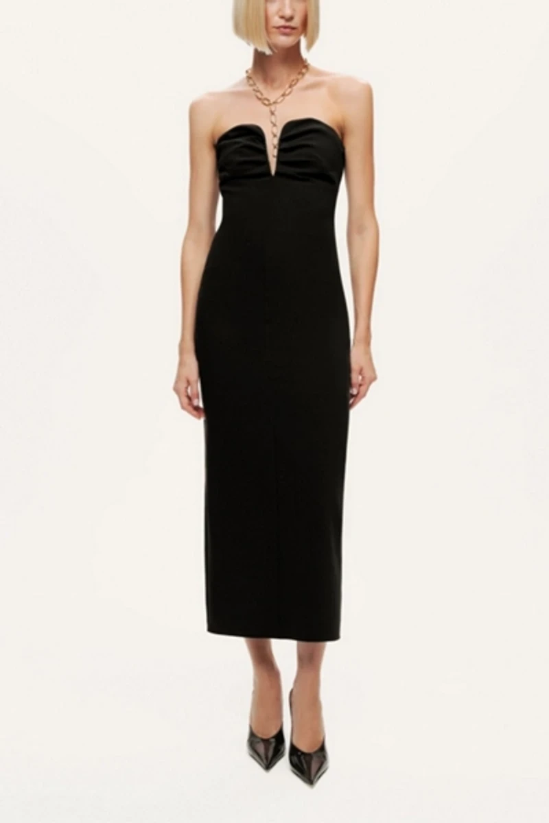 Nocturne Strapless Sweetheart Midi Pencil Dress