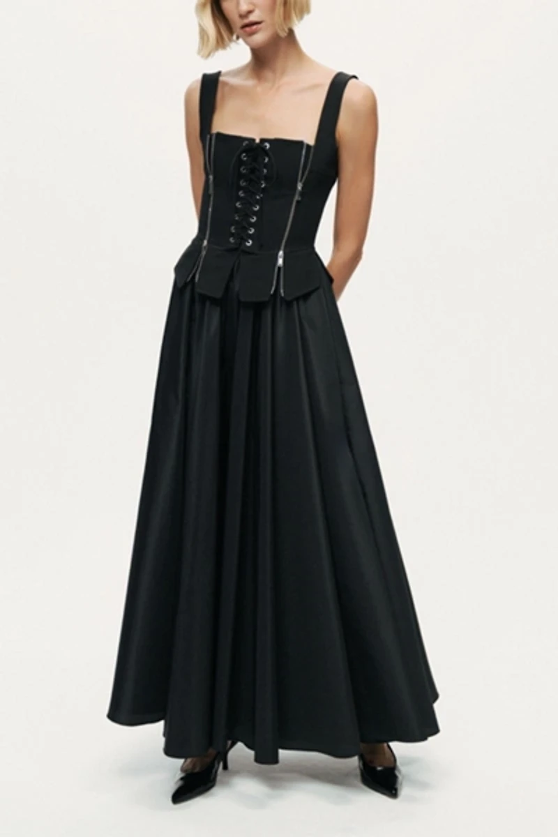 Nocturne Laced Corset Maxi Dress