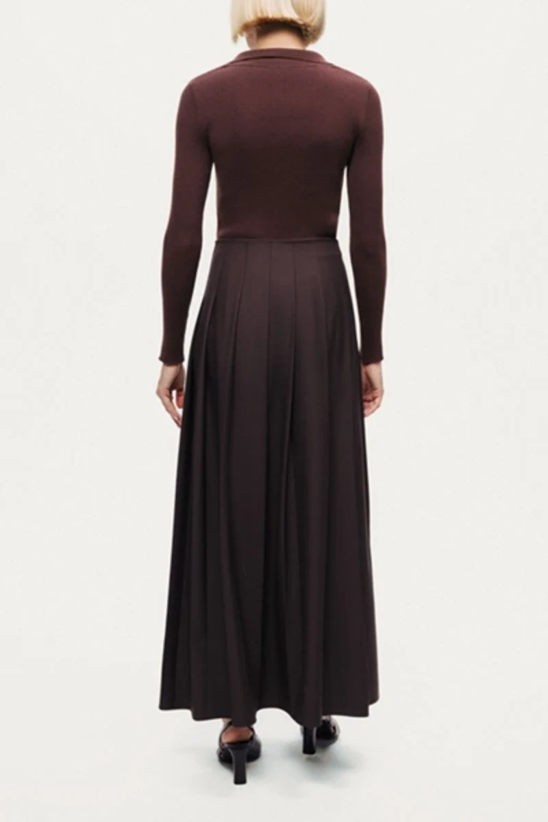 Nocturne Zip-Front Ribbed Knit Top