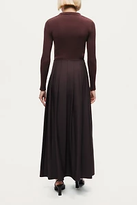 Nocturne Zip-Front Ribbed Knit Top