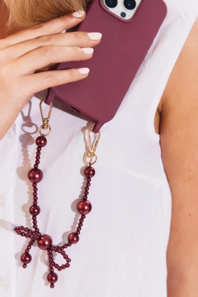 Cordée Cases Burgundy Bow Phone Wristlet