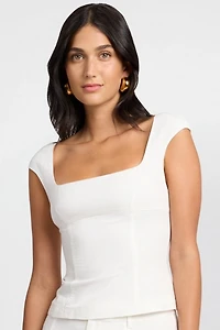 Onia Linen Peplum Top