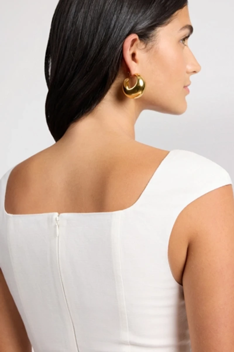 Onia Linen Peplum Top