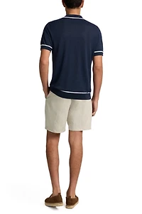 Onia Linen Johnny Collar Polo Sweater