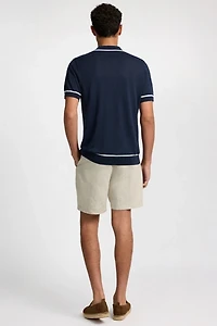 Onia Linen Johnny Collar Polo Sweater