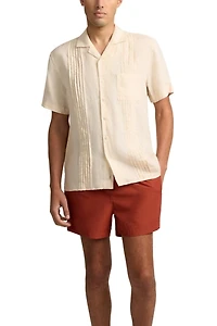 Onia Linen Pintuck Camp Shirt