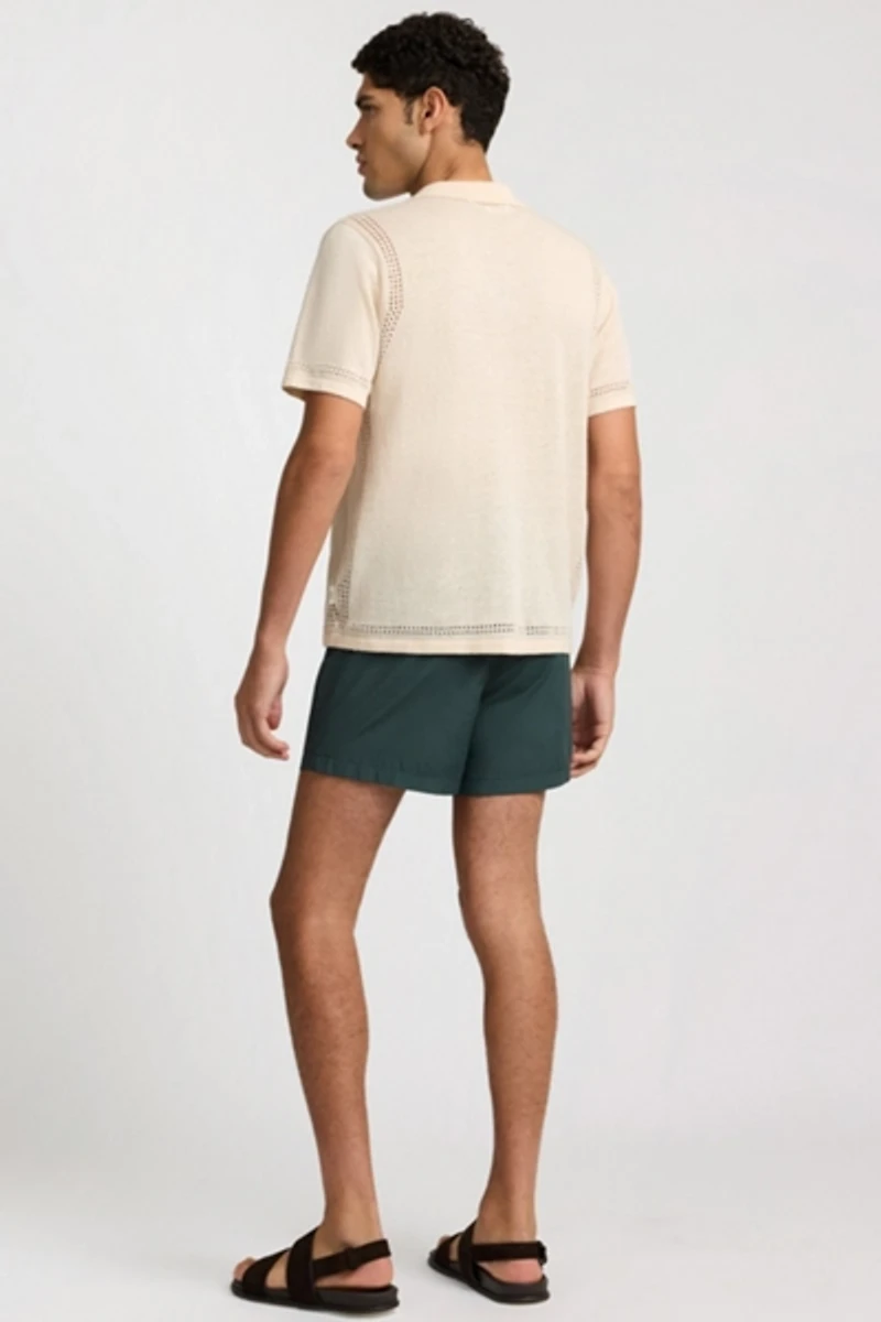 Onia Linen Knit Eyelet Camp Shirt