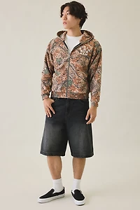 World Gym Graphic Camo Zip-Up Hoodie Sweatshirt