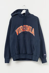 Vintage Y2K Champion Virginia Navy Blue Reverse Weave Spell Out Hoodie Sweatshirt
