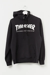 Vintage Y2K Distressed Black Thrasher Magazine Hoodie Sweatshirt