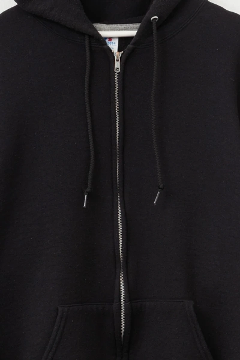 Vintage Y2K Russell Athletic Black Zipper Hoodie Sweatshirt