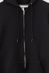 Vintage Y2K Russell Athletic Black Zipper Hoodie Sweatshirt