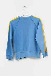 Vintage 1980s Distressed University of Waterloo Blue Yellow Graphic Sweatshirt