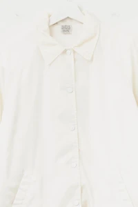 Vintage 1980s White Nylon Coaches Snap Button Jacket