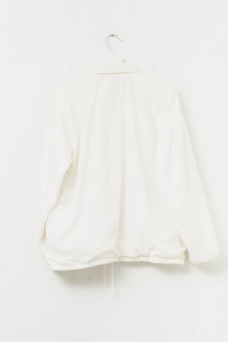 Vintage 1980s White Nylon Coaches Snap Button Jacket