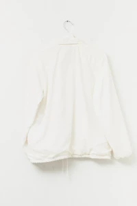 Vintage 1980s White Nylon Coaches Snap Button Jacket