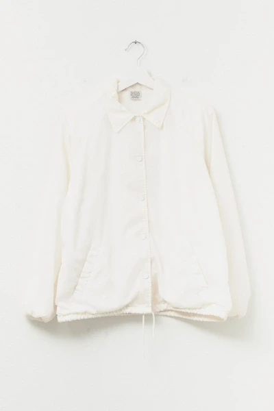 Vintage 1980s White Nylon Coaches Snap Button Jacket