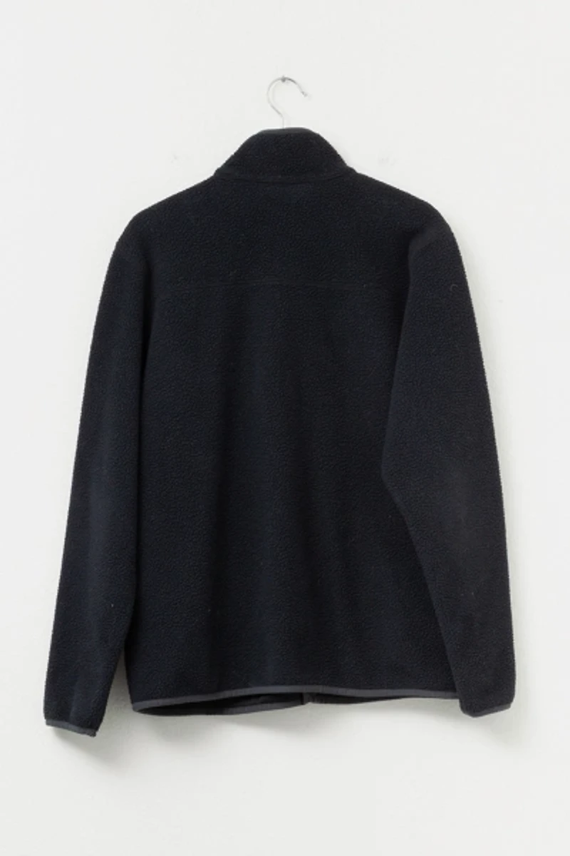 Vintage 1990s Columbia Black Zipper Fleece Velcro Pocket