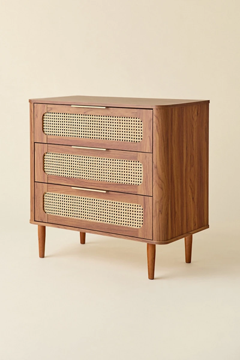 Mabel Rattan 3-Drawer Dresser