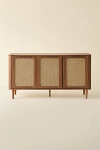 Mabel 3-Door Cane Paneled Storage Console