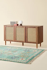 Mabel 3-Door Cane Paneled Storage Console