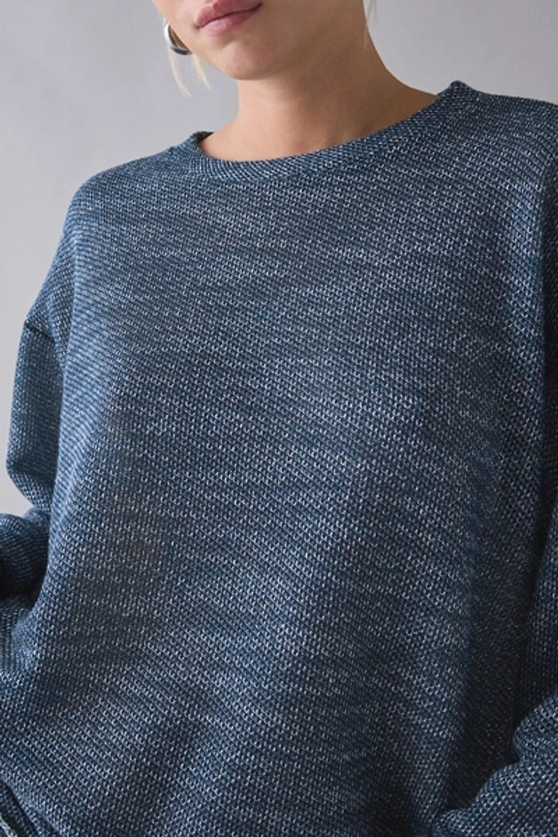 ReMADE By UO Remnants Marled Knit Drippy Sleeve Top