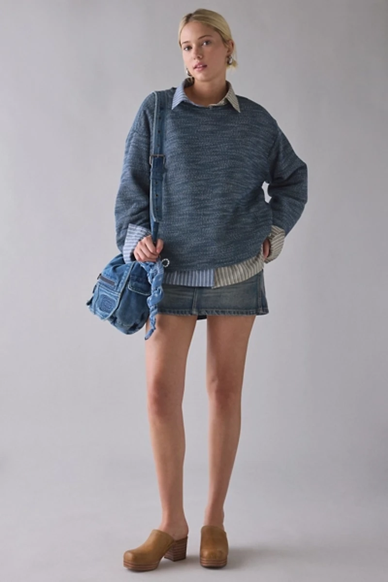 ReMADE By UO Remnants Marled Knit Drippy Sleeve Top